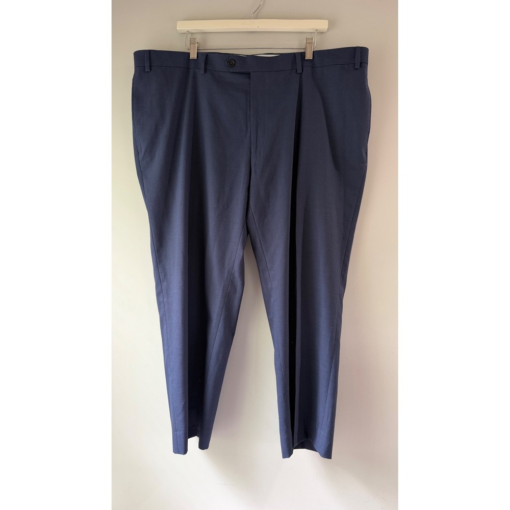 Ralph Lauren Dress‎ Pants Mens 42W x 30L Navy Blue Pleated Stretch Trousers